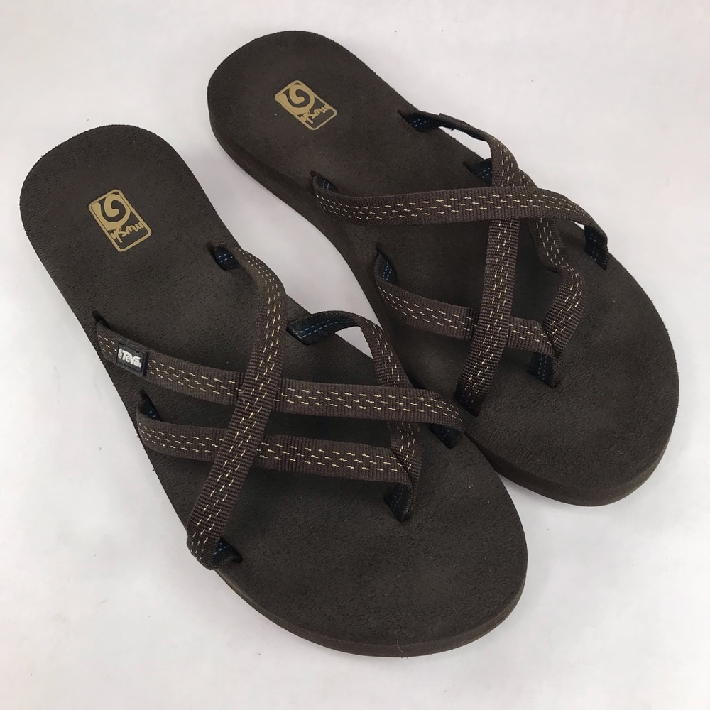 Teva Women's Size 11 Olowahu 6840 Mush Comfort Brown on Brown Strappy Sandal